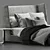 Flexform Midnight Vol2 - Luxurious King Size Bed 3D model small image 3