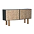 Custom Brutalist Peg Sideboard: Stunning Postmodern Cabinet 3D model small image 1