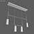 Elegant Milk Glass Linear Chandelier 3D model small image 2