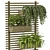 Rustic Concrete Pot with Metal Shelf - Set 0068 3D model small image 3