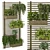 Rustic Concrete Pot with Metal Shelf - Set 0068 3D model small image 4