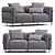 Contemporary Cassina LC3 Sofa 3D model small image 1