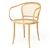 Pale Green Cane Armchair: Classic Elegance 3D model small image 1