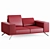 Modern 2 Seater Sofa: Customizable & Realistic 3D model small image 1