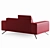 Modern 2 Seater Sofa: Customizable & Realistic 3D model small image 2