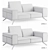 Modern 2 Seater Sofa: Customizable & Realistic 3D model small image 3