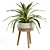 Everett Ceramic Planter with Wooden Stand 3D model small image 1