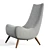 Lynsey Deep Gray Lounge Chair 3D model small image 4