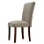 Classic Brown Upholstered Parsons Chair 3D model small image 5