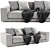 Modern Italian Buble 2-Seater Sofa 3D model small image 2