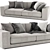 Modern Italian Buble 2-Seater Sofa 3D model small image 3