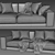 Modern Italian Buble 2-Seater Sofa 3D model small image 4