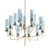 Hans-Agne Brass & Blue Glass Chandelier 3D model small image 1