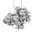 Fonnesberg Chandelier: Elegant Plexi & Brass 3D model small image 2