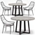 Elegant Arman Dining Set 3D model small image 1