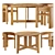 Collector Oak Dining Set 3D model small image 1