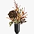 Autumn Bouquet with Dried Flowers & Decorative Vase 3D model small image 6