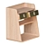 Suzon Wall Bedside Table: Oak, Brass Drawers 3D model small image 2