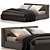 Luxury Leather Upholstered Bed 3D model small image 1