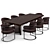 Elegant Visionnaire Dining Set: Clem Chair & Temptation Table 3D model small image 3