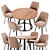 Bluvel Pod Chair and Confluence Table Set 3D model small image 2