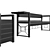 Urban Loft Park Bench: Stylish Seating Set 3D model small image 4