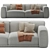 Elegant Paris Seoul Sofa 3D model small image 1