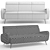 Harrison Upholstered Modern Sofa 3D model small image 4