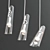 Elegant Glass Pendant Flutes 3D model small image 2