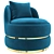 Modern Teal Swivel Vanity Chair 3D model small image 1