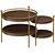 Mezzo Erni Side Table: Polished Brass meets Walnut Veneer 3D model small image 1