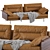 Modern Wood Armrests Sofa 3D model small image 1