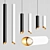 Sleek LED Pendant Lamp - Long Tube 3D model small image 1