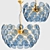 Elegant Golden Blue Pendant. 3D model small image 1