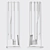 Modern 4PC Bend Raw Steel Fireplace Set 3D model small image 3