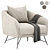 Sleek Betty Armchair: Available in 3 Colors | My Home Collection 3D model small image 1