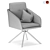 Elegant Swivel Chair with Fabric 3D model small image 2