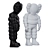 Kaws x Michelin Figurines - Black and White Vinyl Toys 3D model small image 6