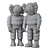 Kaws x Michelin Figurines - Black and White Vinyl Toys 3D model small image 7