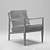 Walnut Framed Mid-Century Lounge Chair 3D model small image 6