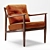 Walnut Framed Mid-Century Lounge Chair 3D model small image 7