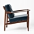 Walnut Framed Mid-Century Lounge Chair 3D model small image 8