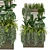 Rustic Concrete Pot Shelf - Set 0073 3D model small image 1