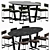 Elegant Marble Velvet High Chair 3D model small image 2