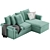 Versatile and Spacious Ikea Gronlid Corner Sofa 3D model small image 2