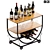 Elegant Liquor serving trolley 3D model small image 4