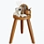 Zara Home Wooden Stool 3D model small image 2