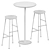 Sleek Mix & Fix Table + Cornet Bar Stool 3D model small image 2