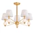 Elegant Golden Chandelier with Lampshades 3D model small image 1