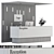 Modern Reception Desk and Wall Decor Set 3D model small image 7